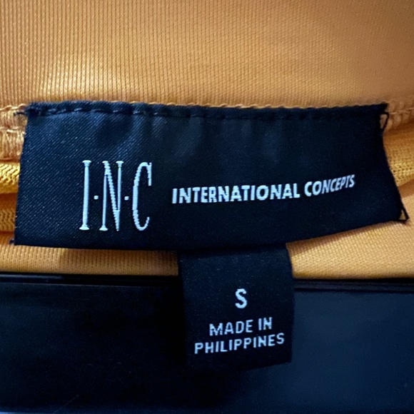 INC International Concepts Light Golden Orange Ruched Maxi Skirt with Slit - Picture 4 of 7